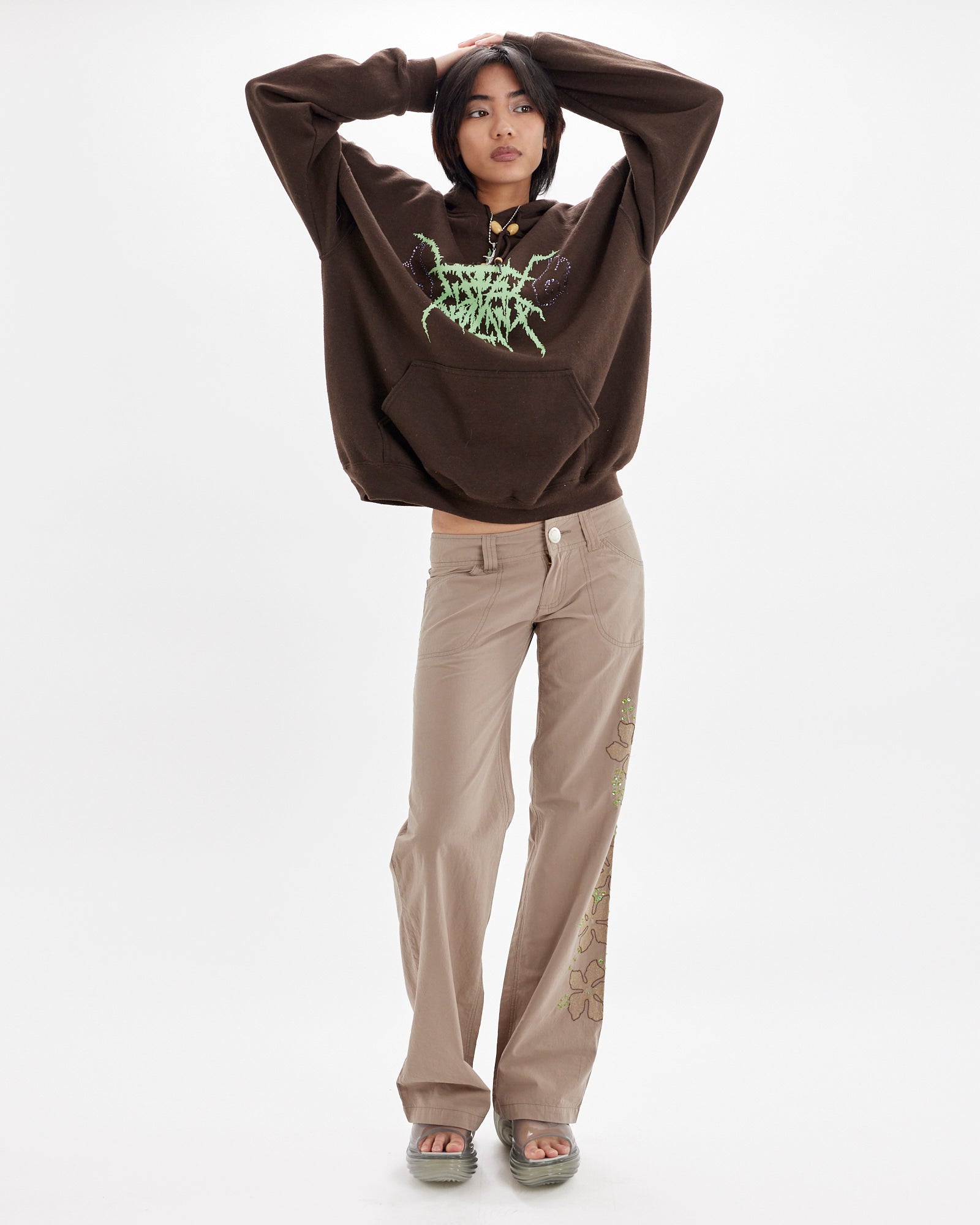 Sequin Cargo Pant - Latte