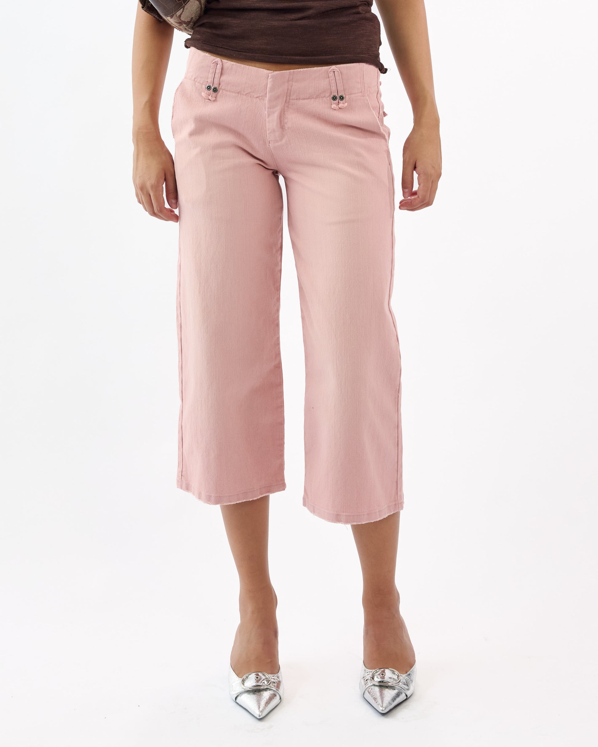 Lowrise Stretch Denim Capri - Rose