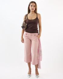 Lowrise Stretch Denim Capri - Rose