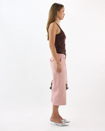 Lowrise Stretch Denim Capri - Rose