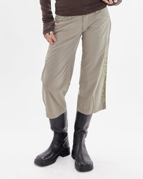 Sequin Embellished 3/4 Length Pant - Khaki