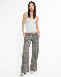 Plaid Lowrise Wool Pants