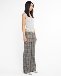 Plaid Lowrise Wool Pants