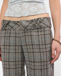 Plaid Lowrise Wool Pants
