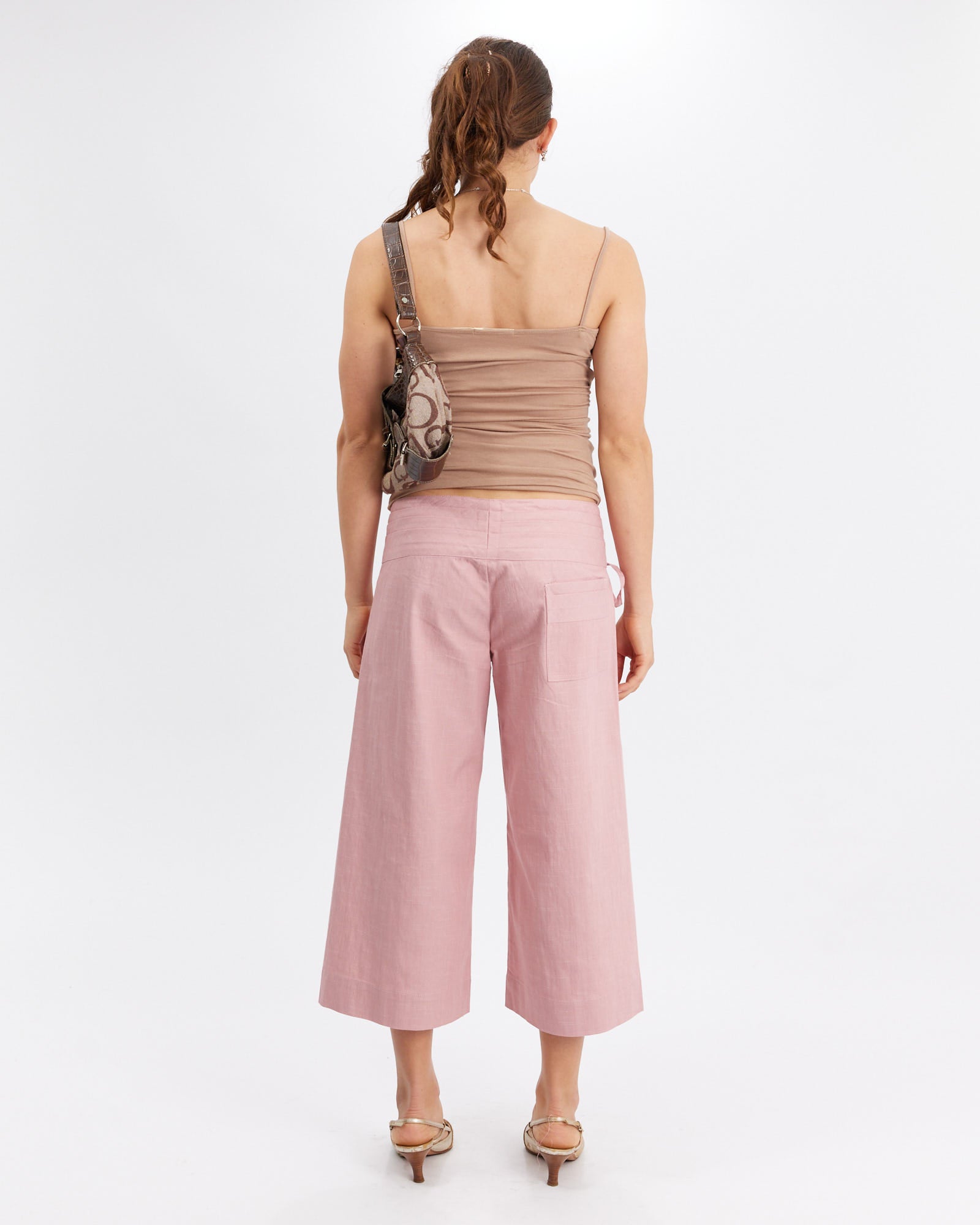 Wide Waistband 3/4 Tie Pant