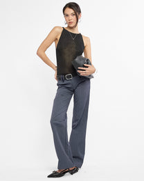 Lowrise Pinstripe Cotton Trousers