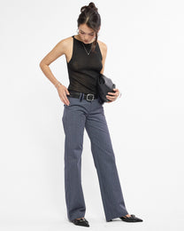 Lowrise Pinstripe Cotton Trousers