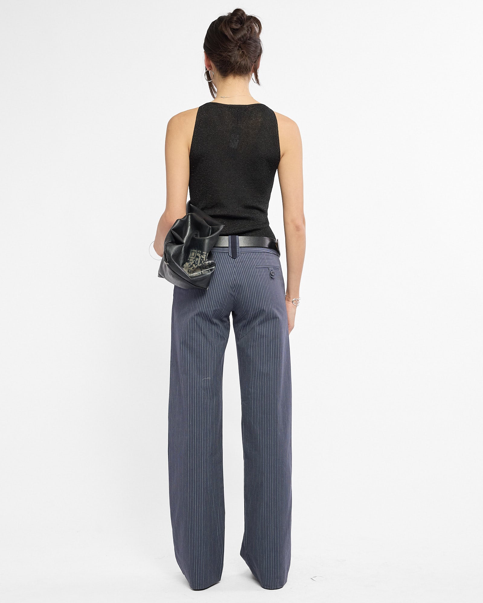 Lowrise Pinstripe Cotton Trousers