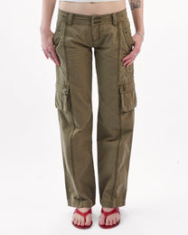 Low Rise Multi Pocket Cargo Pant - Khaki