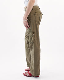 Low Rise Multi Pocket Cargo Pant - Khaki