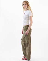 Low Rise Multi Pocket Cargo Pant - Khaki