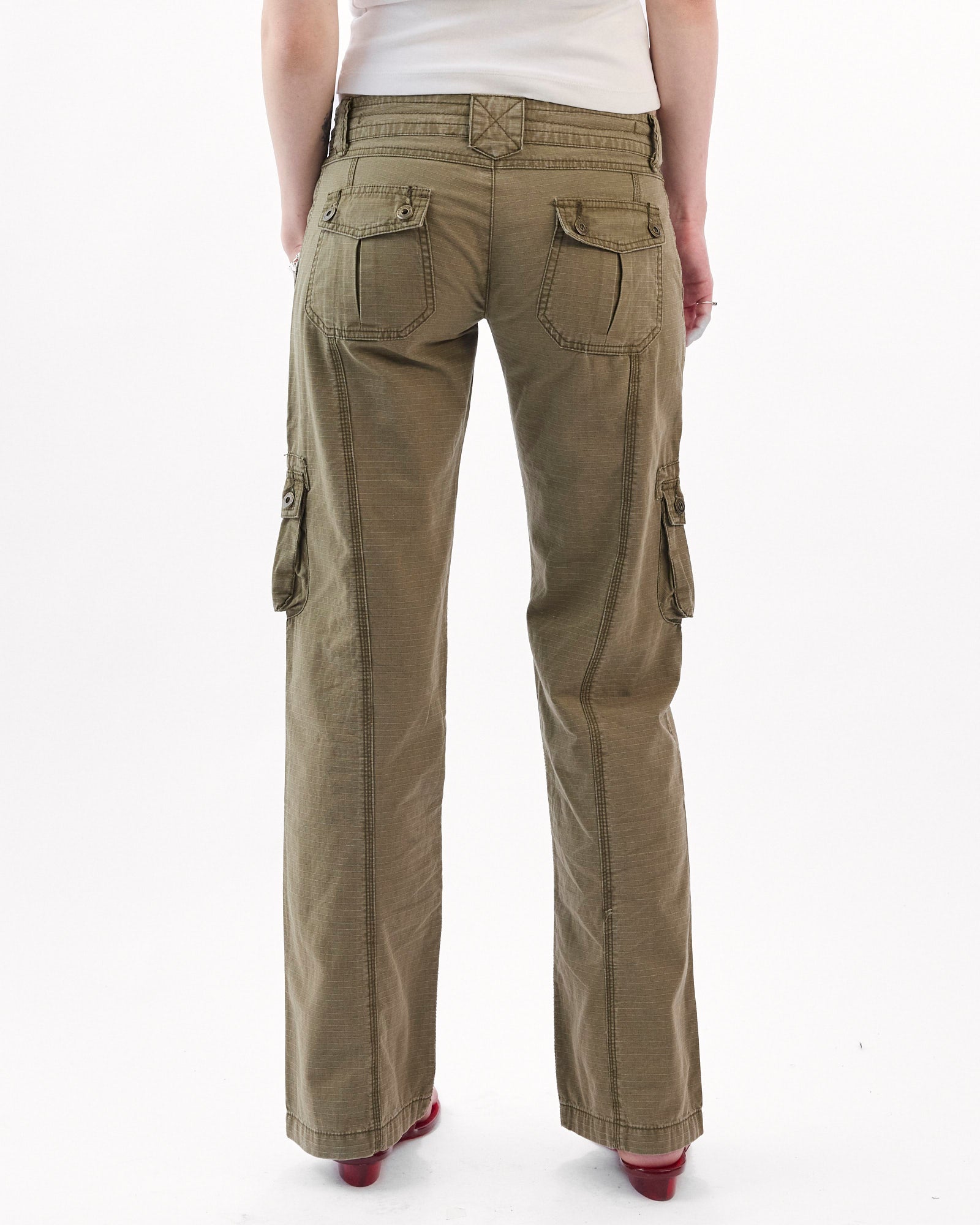 Low Rise Multi Pocket Cargo Pant - Khaki