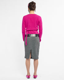 Lowrise Wool Marle Pencil Skirt