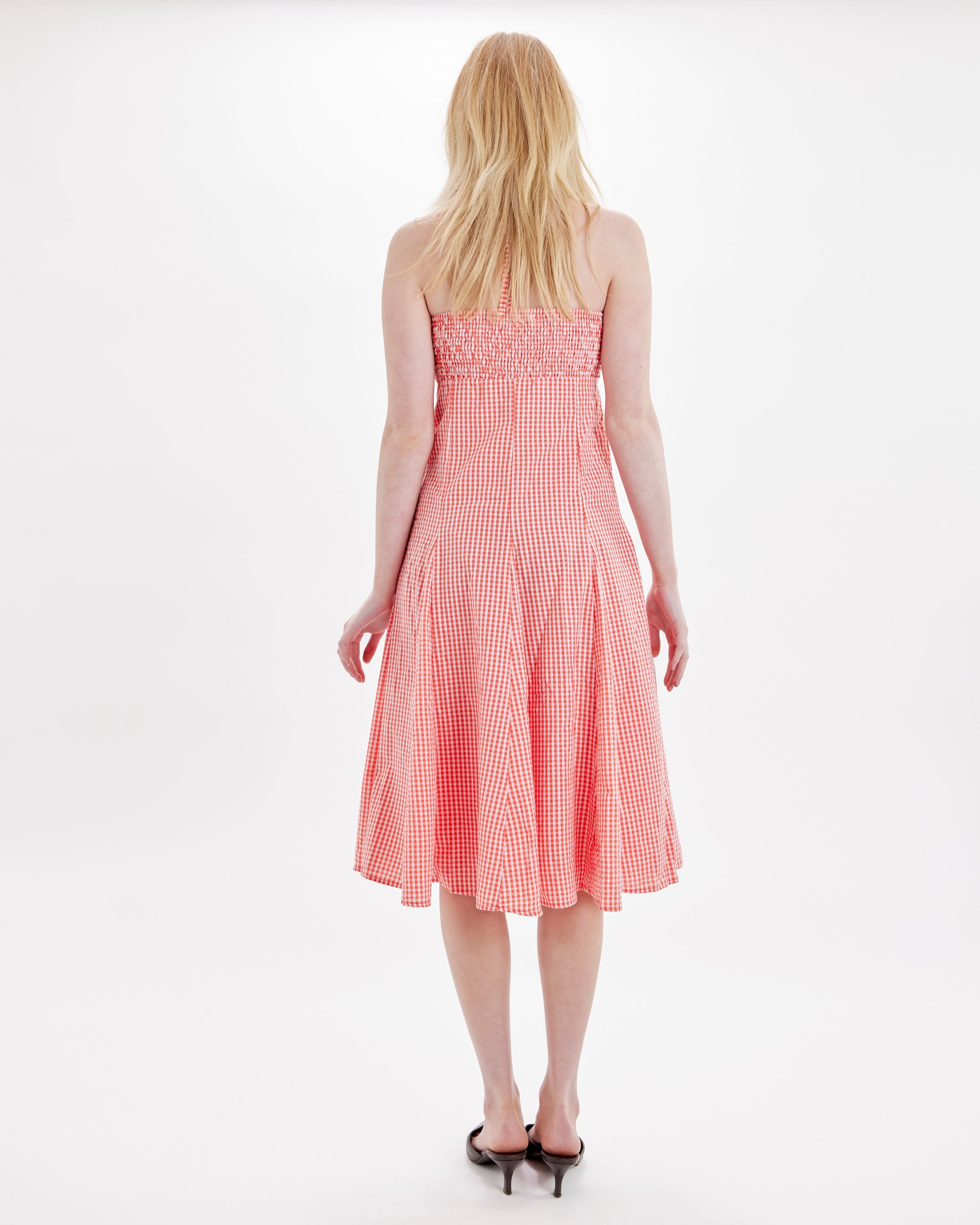 Gingham Dress - Coral