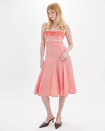 Gingham Dress - Coral