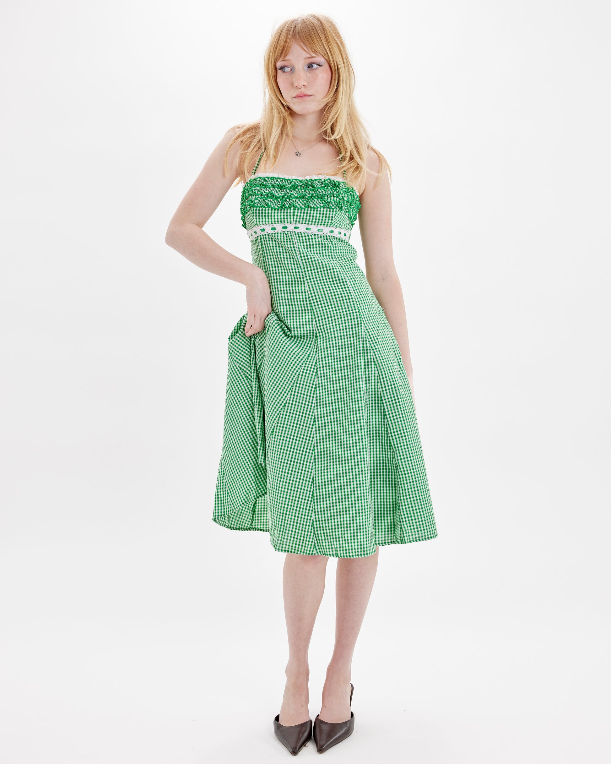 Gingham Dress - Green