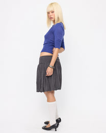 Three Quarter Puff Sleeve Knit Blouse