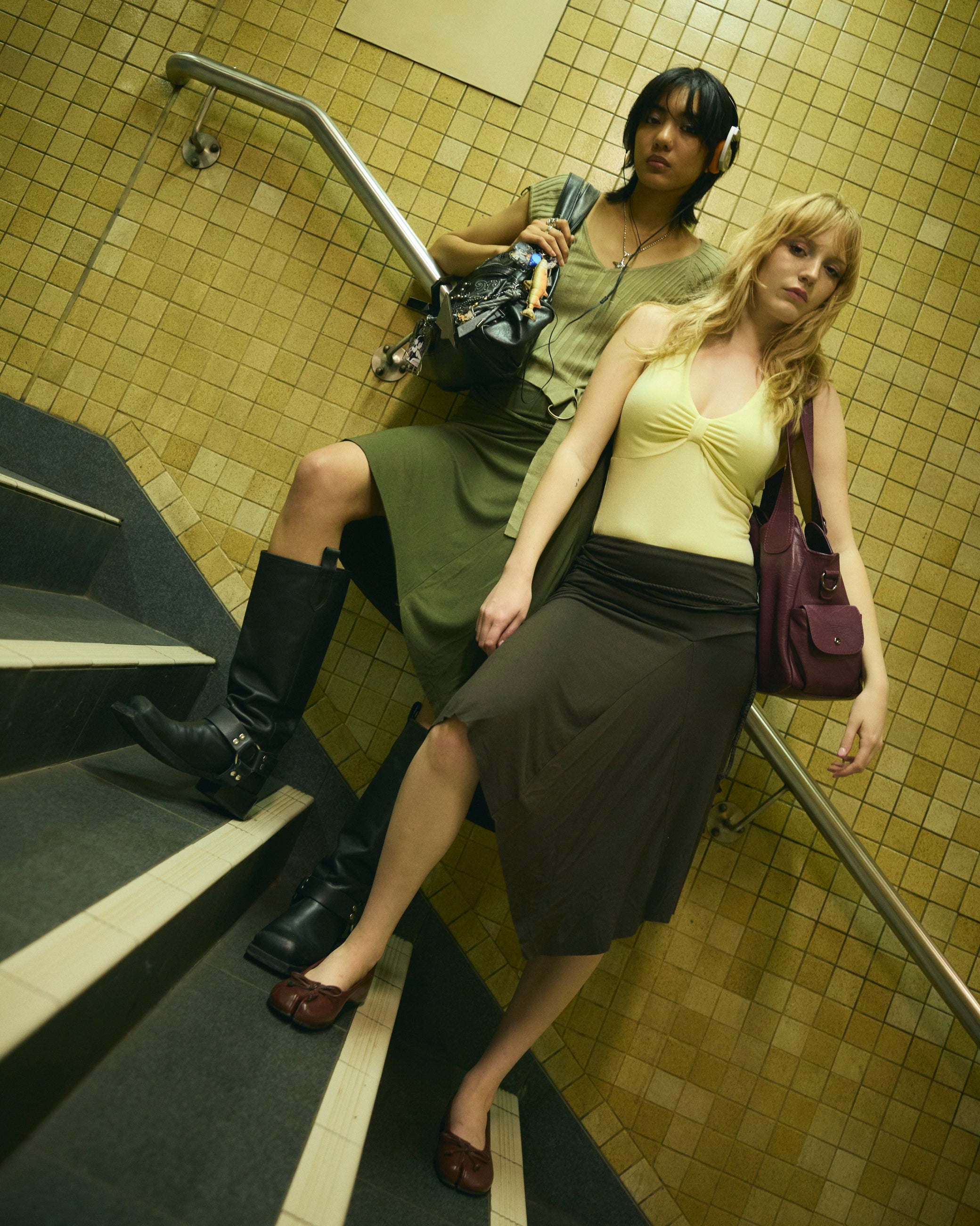 Asymmetrical Jersey Skirt - Chocolate