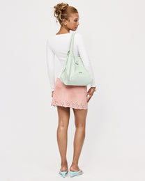 Suede Cutout Mini Skirt