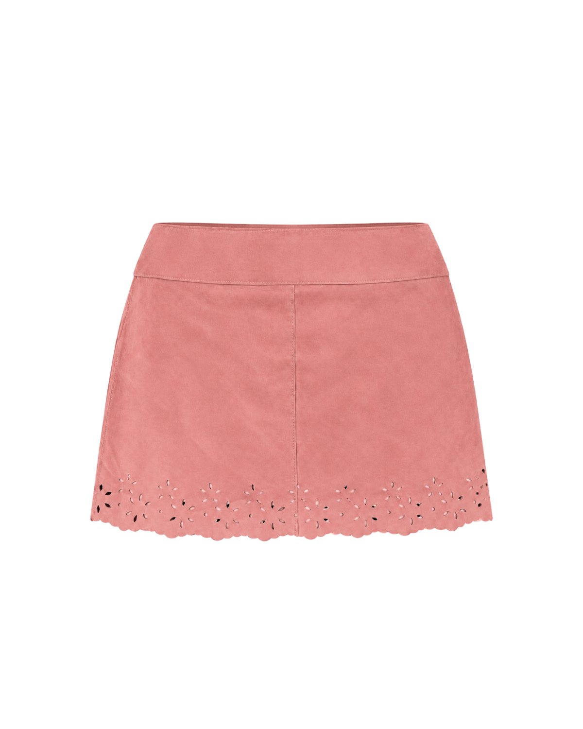 Suede Cutout Mini Skirt