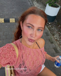 Batwing Crochet Top - Coral