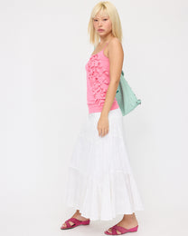 [COMING SOON] Ruffle Detail Jersey Cami - Hot Pink