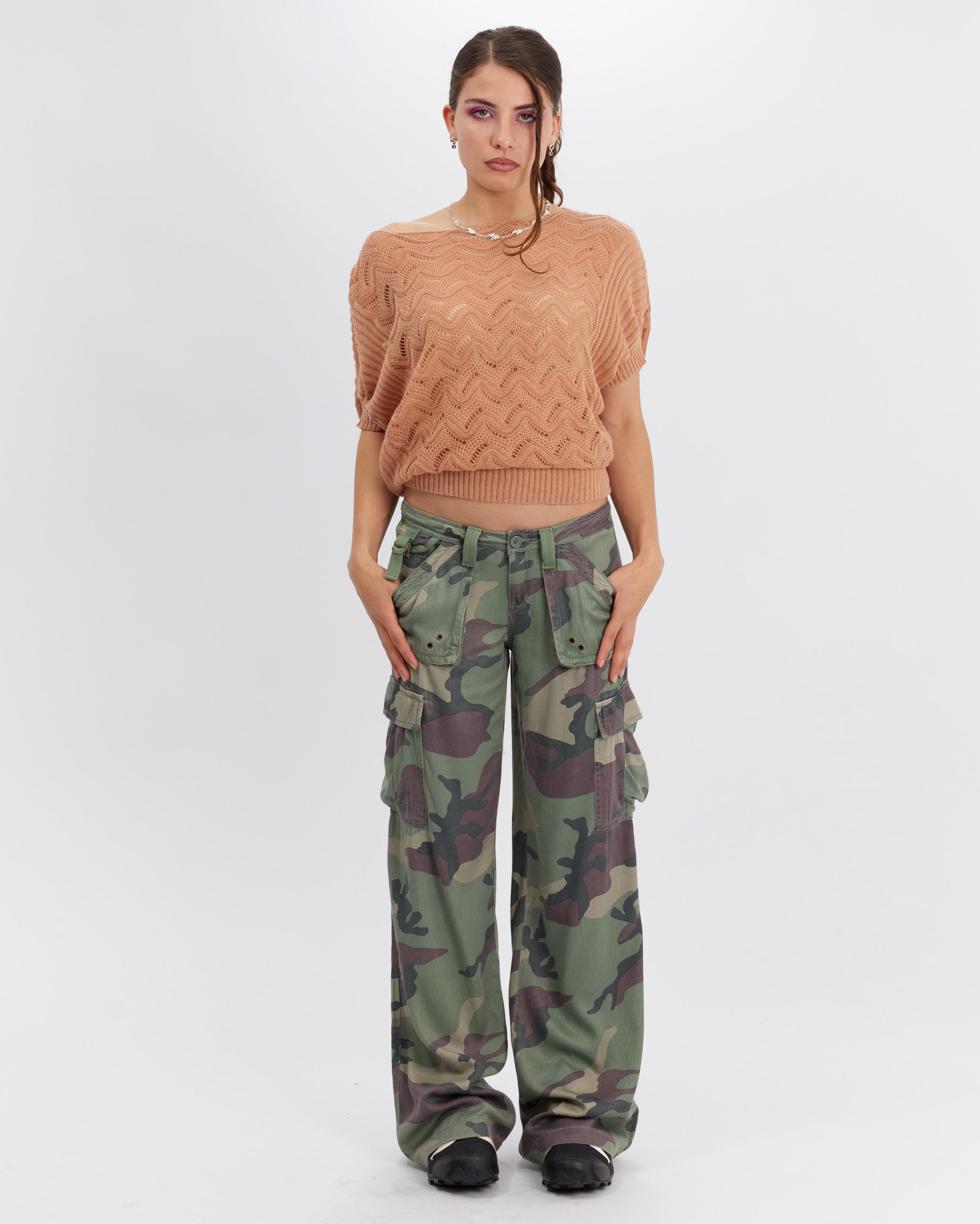 Batwing Knit Top - Apricot