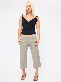 Tie Shoulder Knit Cami - Black