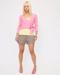 Wrap Rib Ballet Cardi - Bubblegum Pink