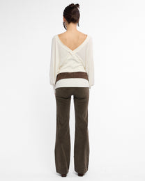 Viscose Knit Batwing Sleeve Top - Cream
