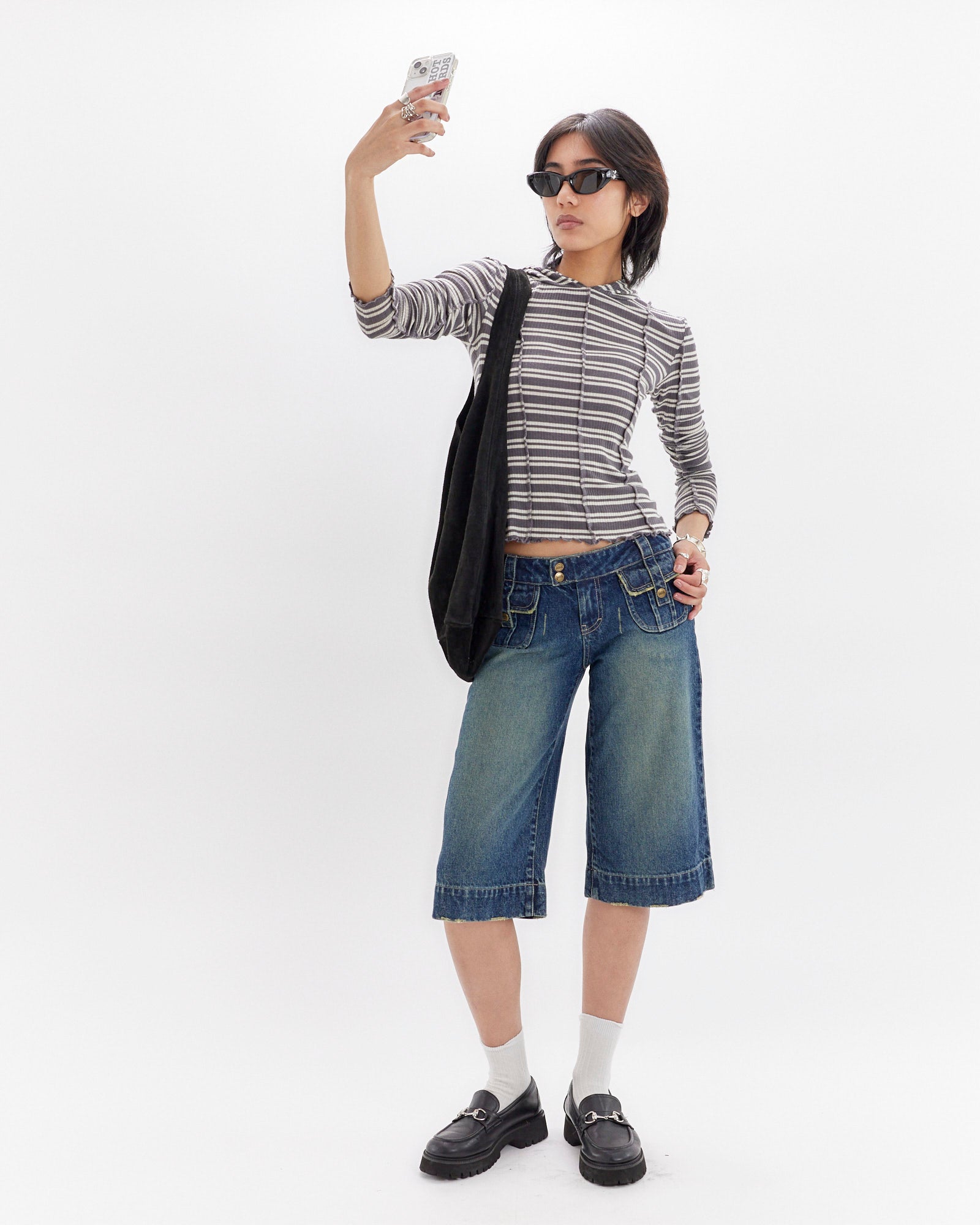 Washed Over-Knee Pocket Jort