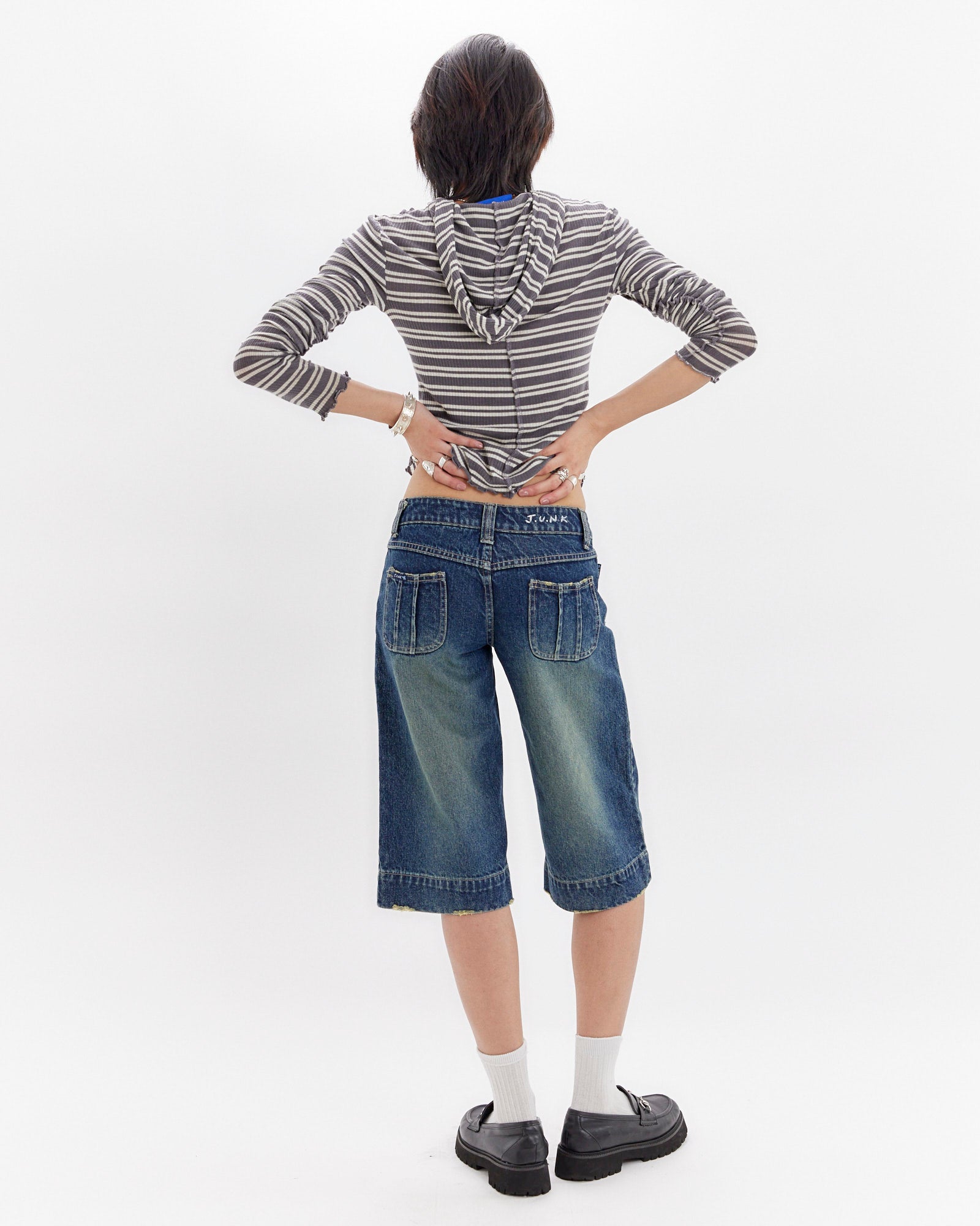 Washed Over-Knee Pocket Jort