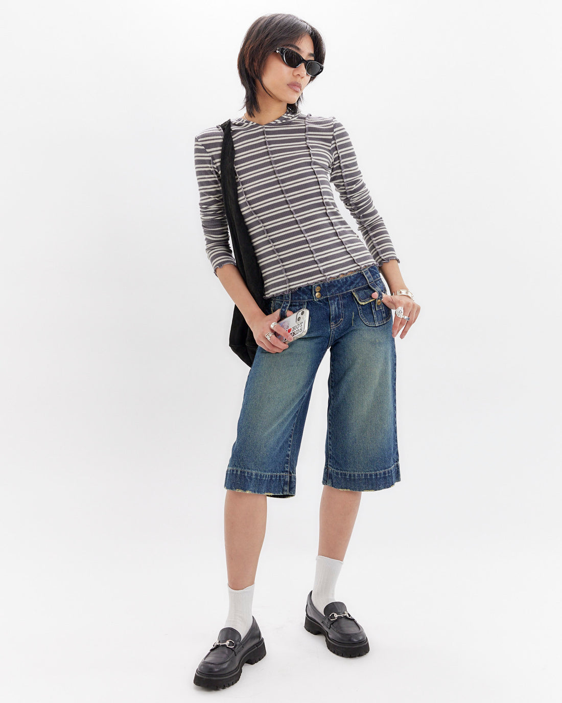 Washed Over-Knee Pocket Jort