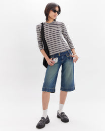 Washed Over-Knee Pocket Jort