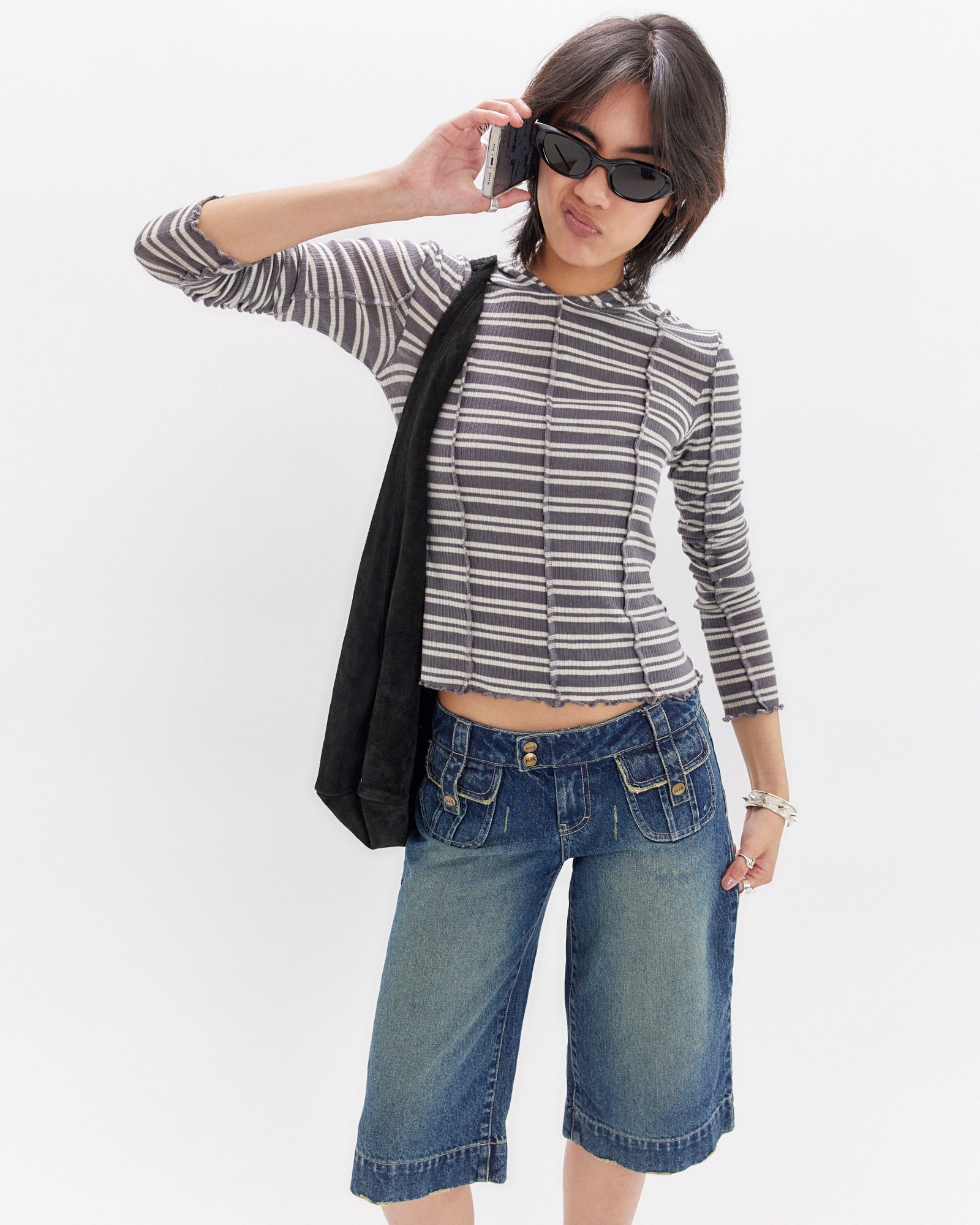 Washed Over-Knee Pocket Jort