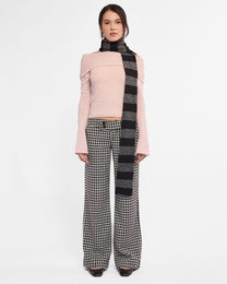 Mohair Skinny Stripe Scarf - Black / Charcoal