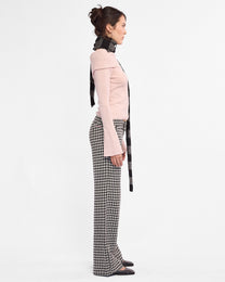 Houndstooth Lowrise Wool Trousers