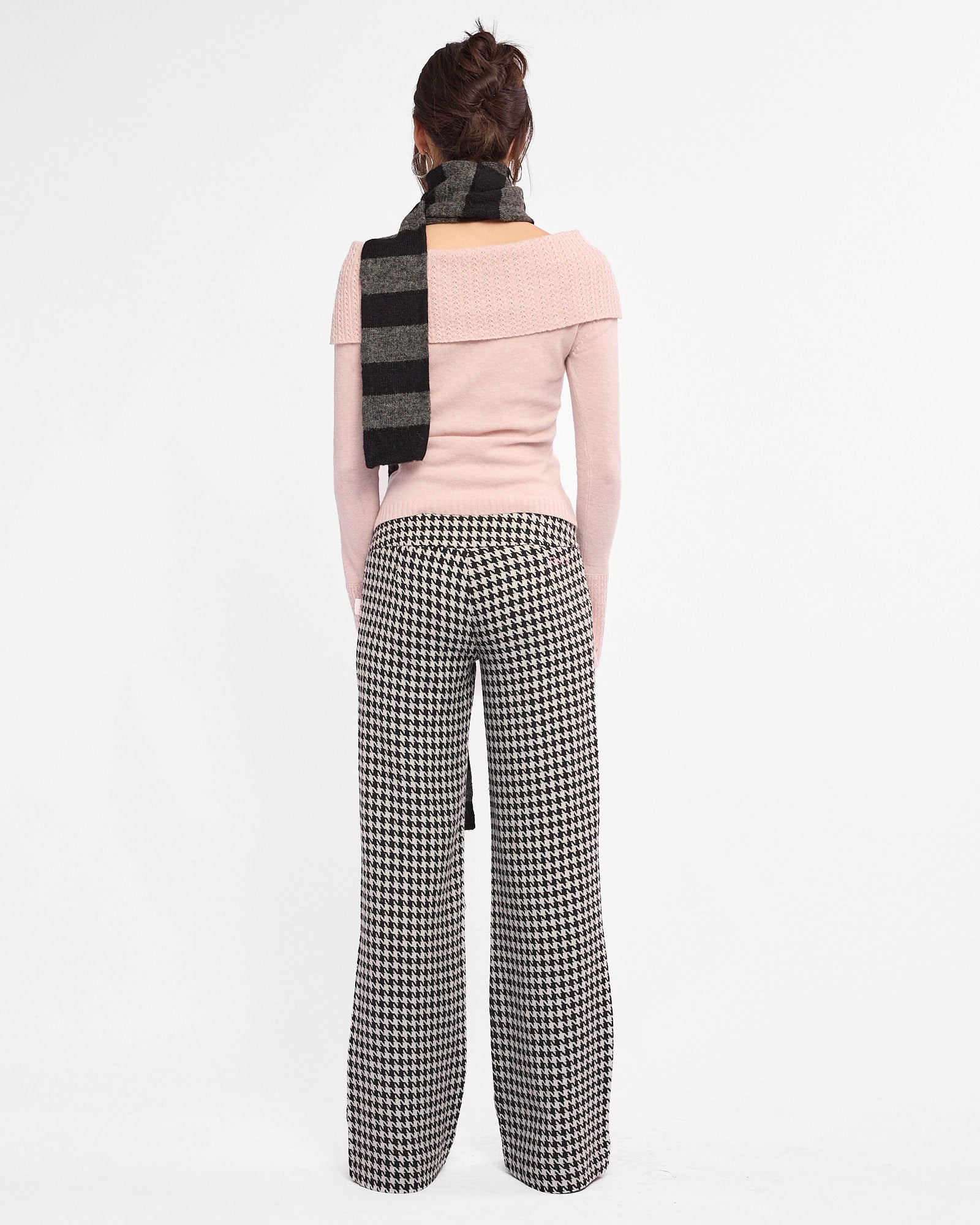 Houndstooth Lowrise Wool Trousers