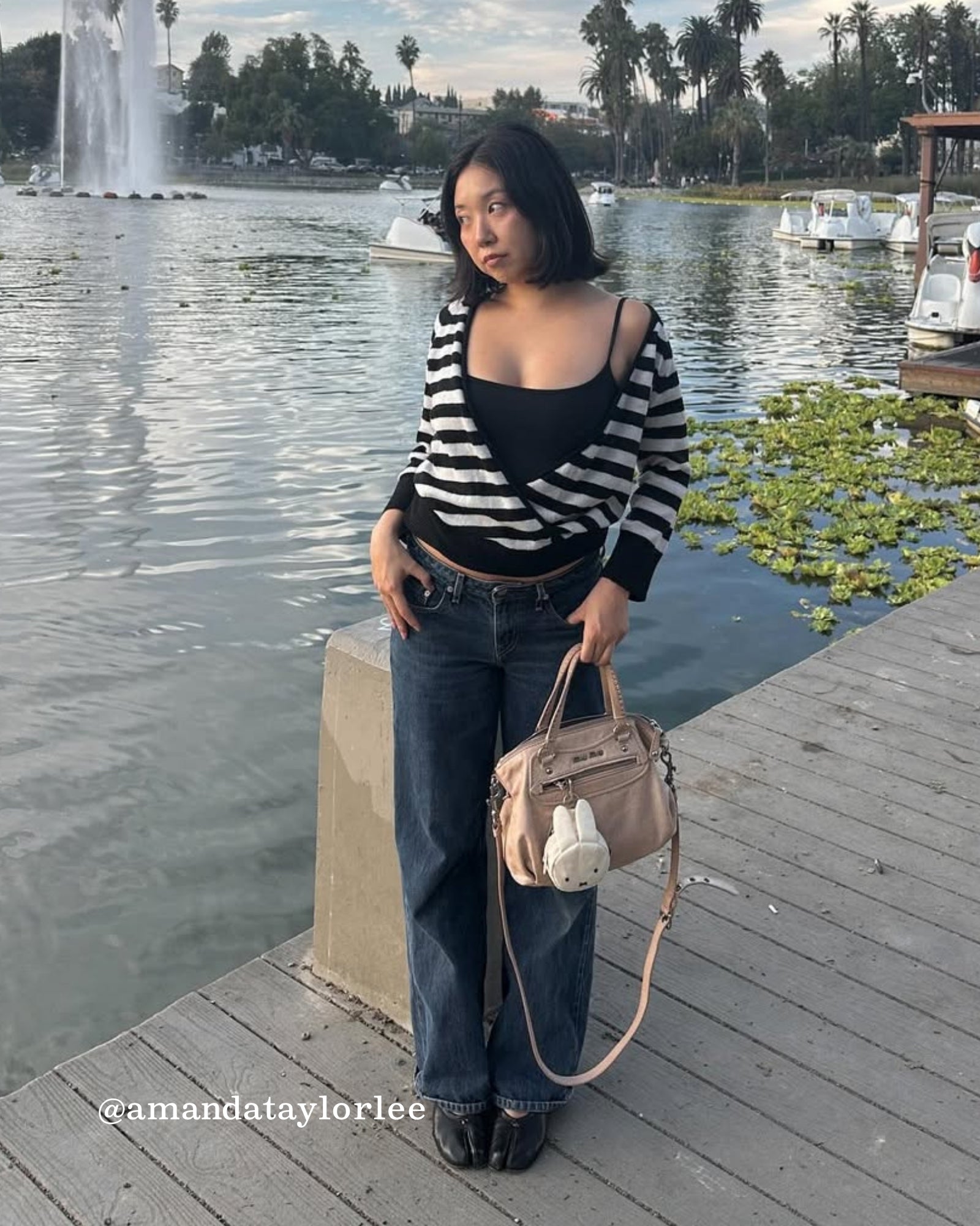 Ballet Striped Crossover Cardi