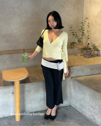 Wrap Rib Ballet Cardi - Butter Yellow