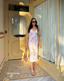 Floral Chiffon Halter Dress