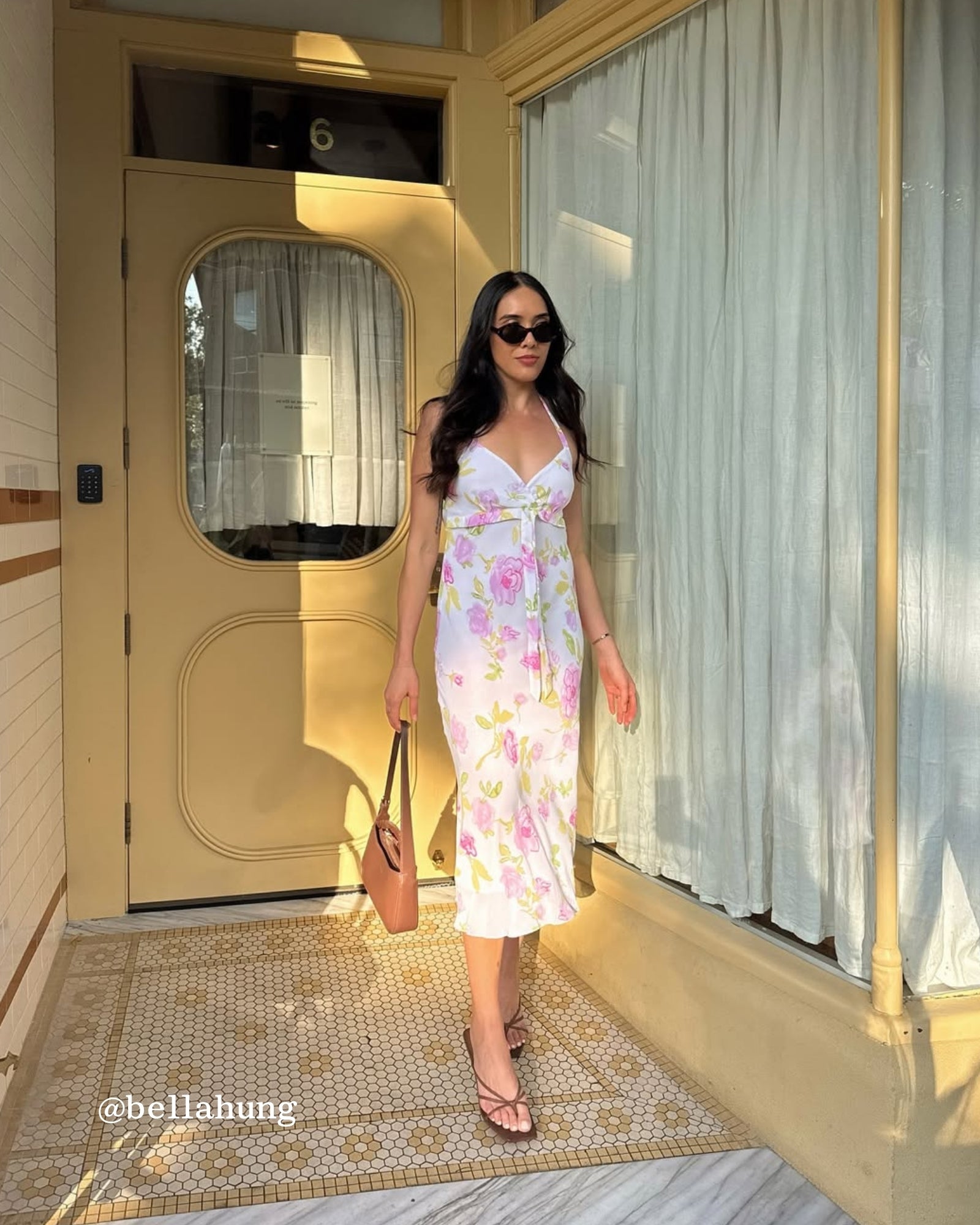 Floral Chiffon Halter Dress