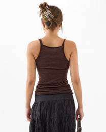 Raw Edge Tank - Chocolate