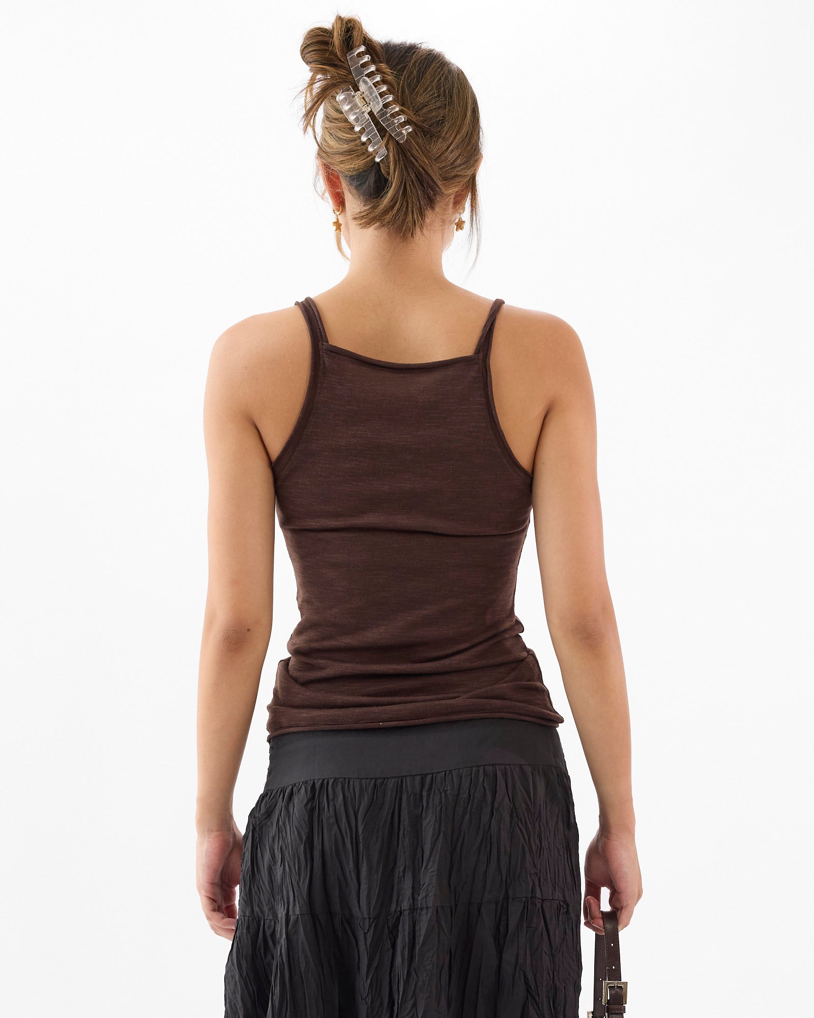 Raw Edge Tank - Chocolate