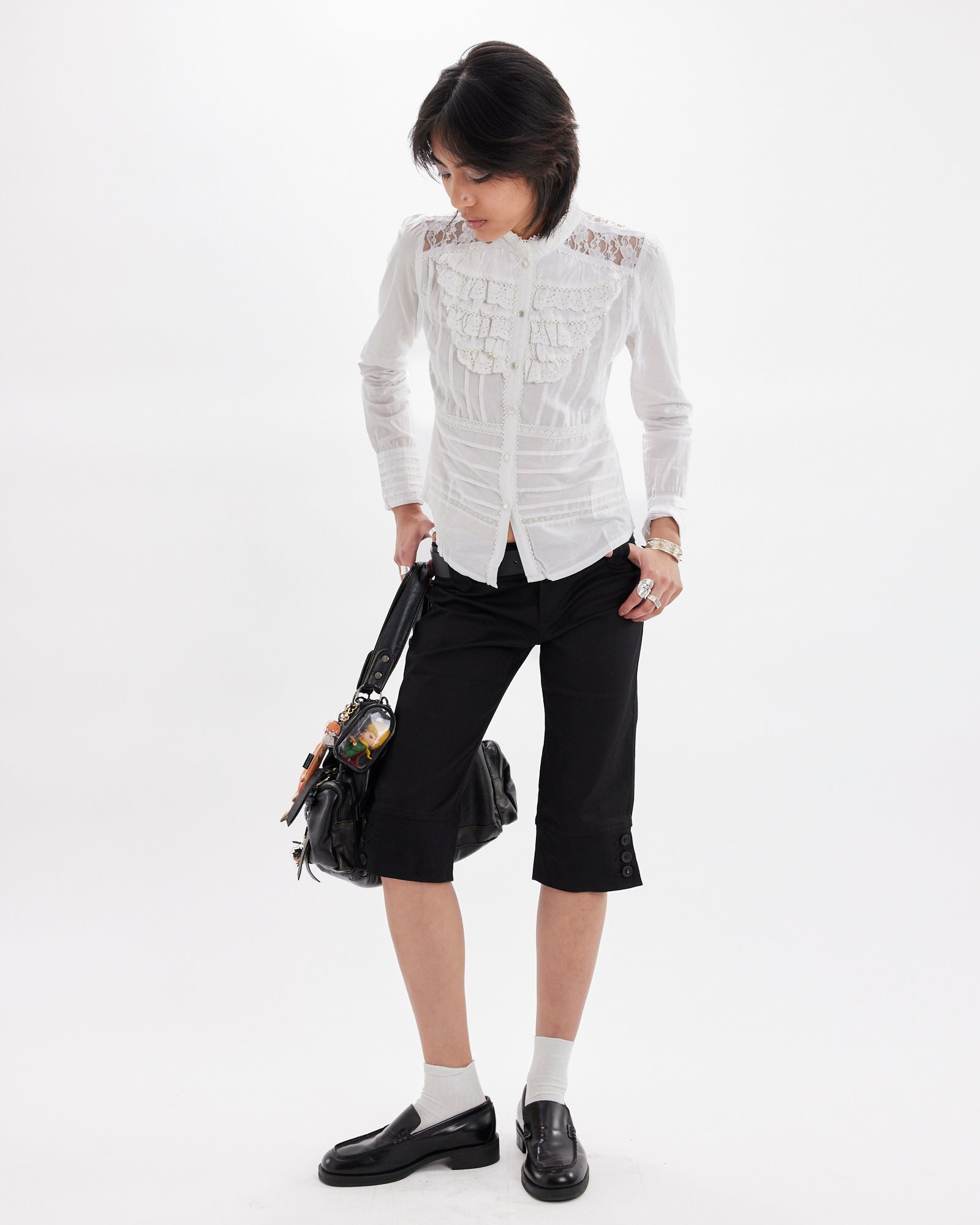 Frill Lace Button Up Blouse