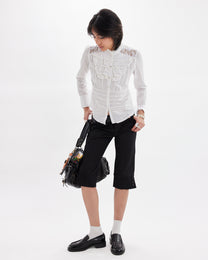 Frill Lace Button Up Blouse