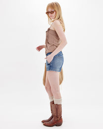 Braided Spaghetti Strap Cami - Mocha