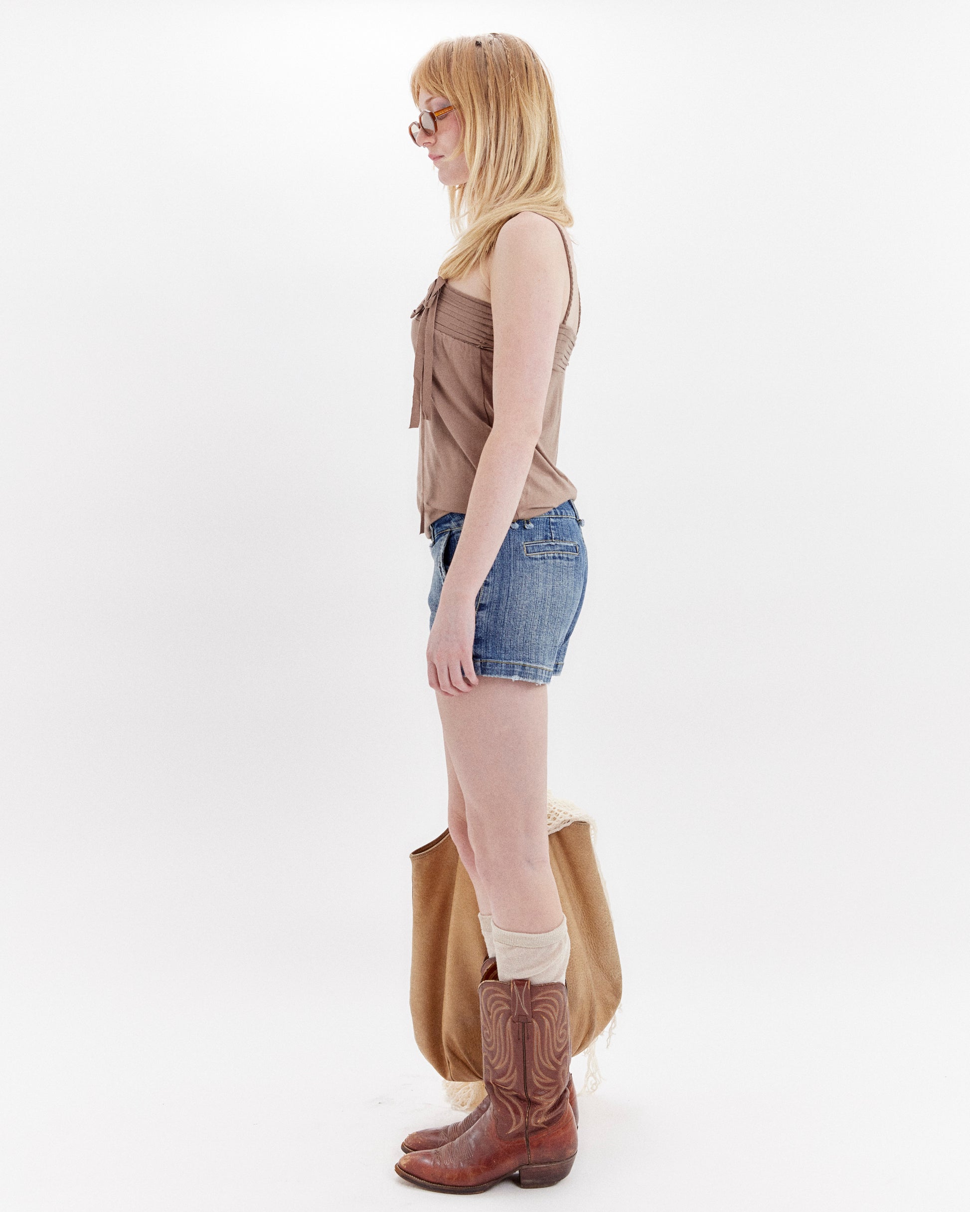 Braided Spaghetti Strap Cami - Mocha