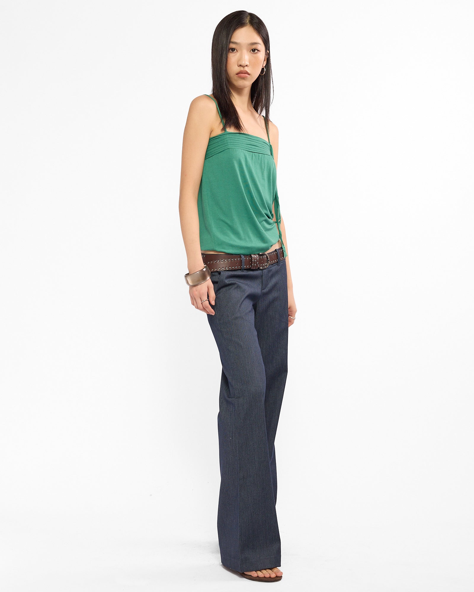 Braided Spaghetti Strap Cami - Jade
