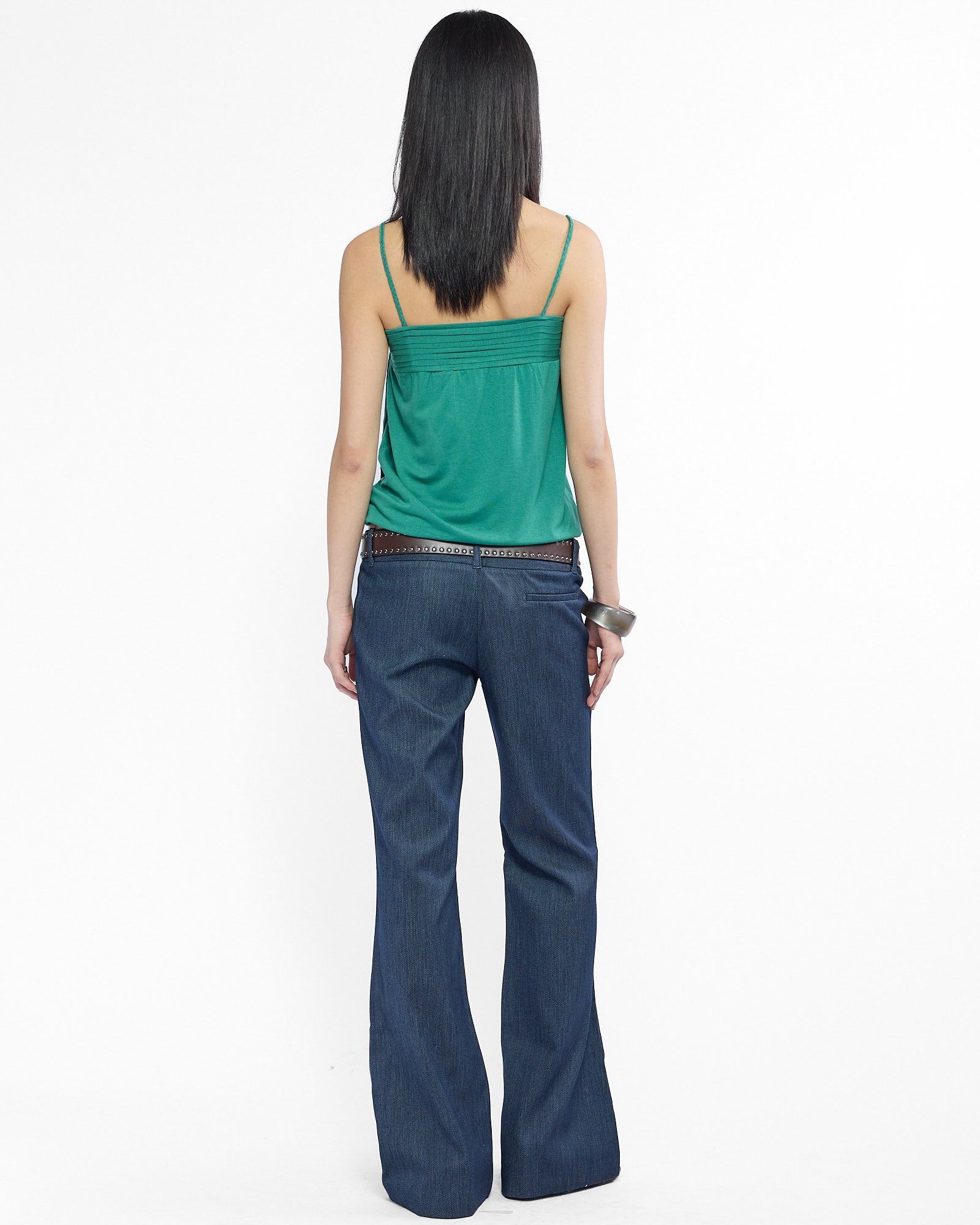 Braided Spaghetti Strap Cami - Jade